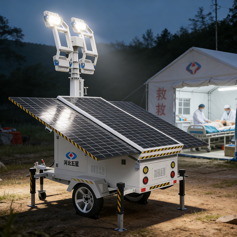 移動式光伏發(fā)電儲能應(yīng)急照明災(zāi)害報(bào)警搶險(xiǎn)救災(zāi)一體化方艙